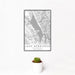 12x18 Lake Berryessa California Map Print Portrait Orientation in Classic Style With Small Cactus Plant in White Planter