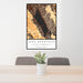 24x36 Lake Berryessa California Map Print Portrait Orientation in Ember Style Behind 2 Chairs Table and Potted Plant