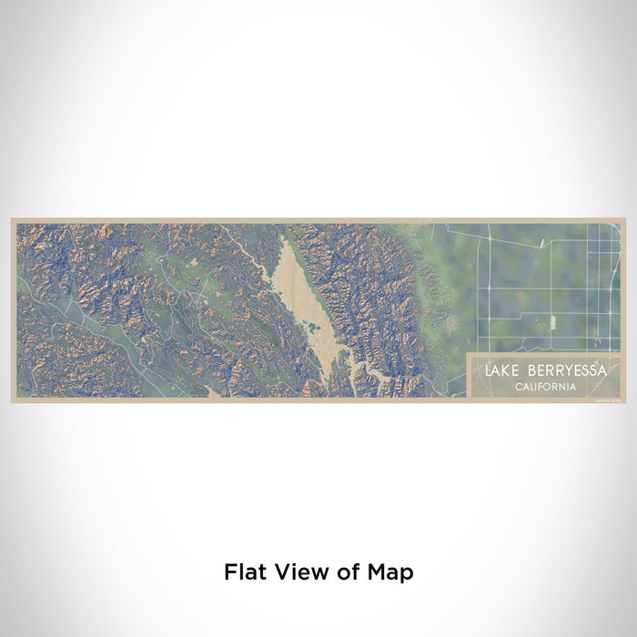 Flat View of Map Custom Lake Berryessa California Map Enamel Mug in Afternoon