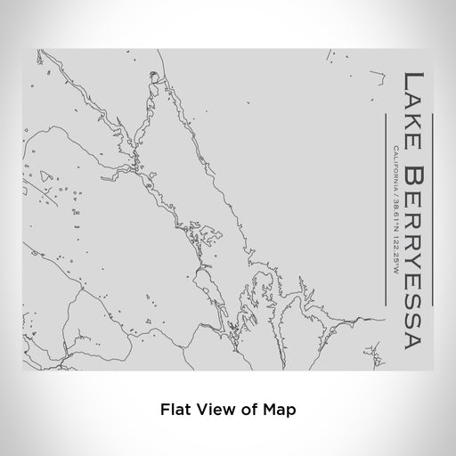 Rendered View of Lake Berryessa California Map Engraving on 20oz Stainless Steel Insulated Bottle with Bamboo Top