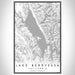 Lake Berryessa California Map Print Portrait Orientation in Classic Style With Shaded Background