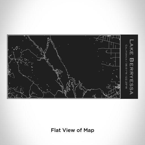Rendered View of Lake Berryessa California Map Engraving on 17oz Stainless Steel Insulated Cola Bottle in Black