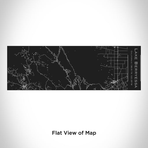 Rendered View of Lake Berryessa California Map Engraving on 10oz Stainless Steel Insulated Cup with Sliding Lid in Black
