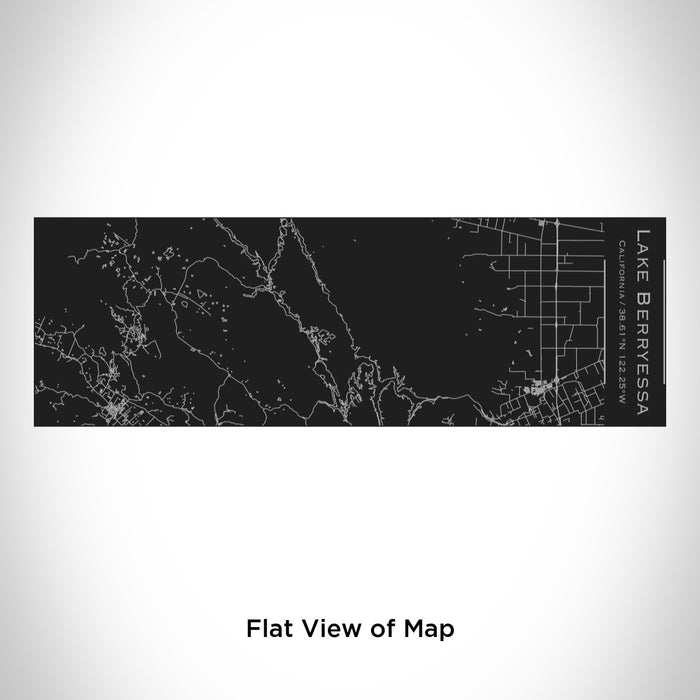 Rendered View of Lake Berryessa California Map Engraving on 10oz Stainless Steel Insulated Cup with Sliding Lid in Black
