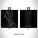 Rendered View of Lake Berryessa California Map Engraving on 6oz Stainless Steel Flask in Black