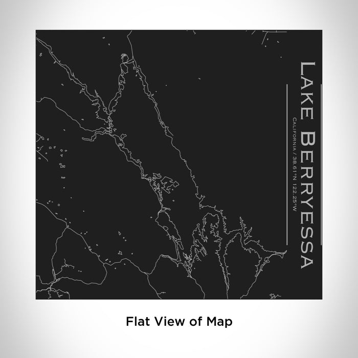 Rendered View of Lake Berryessa California Map Engraving on 17oz Stainless Steel Insulated Tumbler in Black