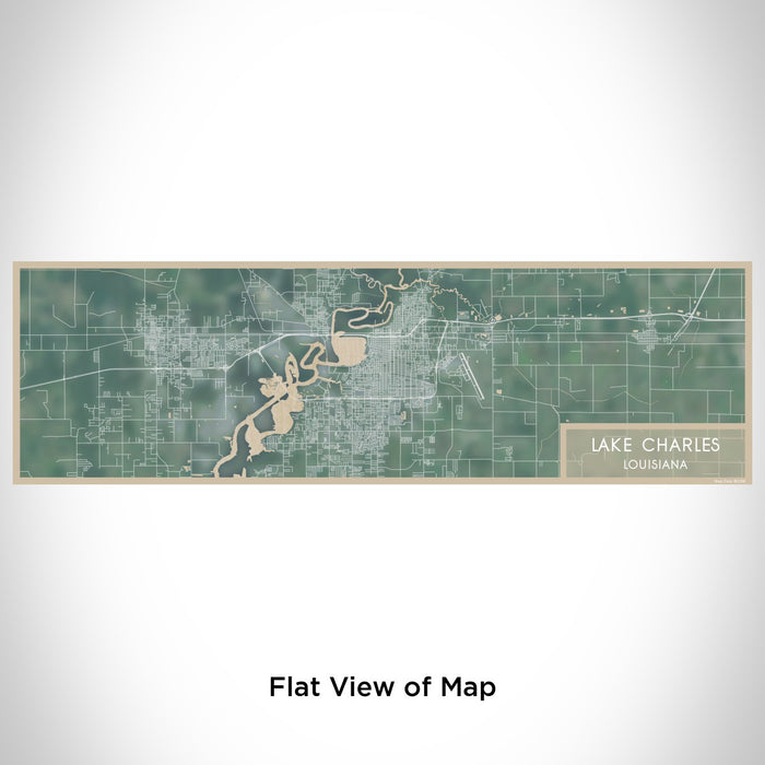 Flat View of Map Custom Lake Charles Louisiana Map Enamel Mug in Afternoon