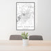 24x36 Lake Charles Louisiana Map Print Portrait Orientation in Classic Style Behind 2 Chairs Table and Potted Plant