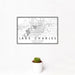 12x18 Lake Charles Louisiana Map Print Landscape Orientation in Classic Style With Small Cactus Plant in White Planter