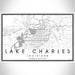 Lake Charles Louisiana Map Print Landscape Orientation in Classic Style With Shaded Background