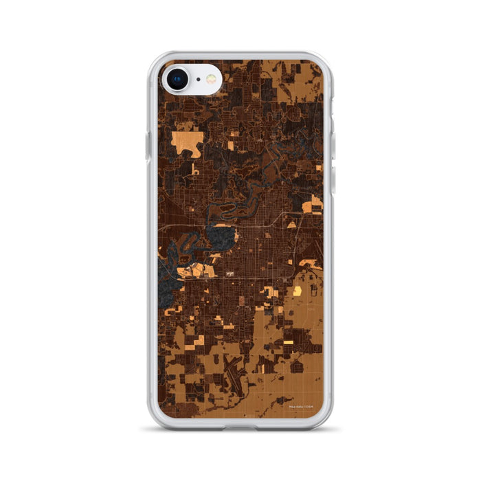 Custom Lake Charles Louisiana Map iPhone SE Phone Case in Ember