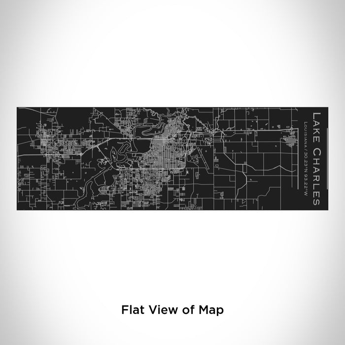 Rendered View of Lake Charles Louisiana Map Engraving on 10oz Stainless Steel Insulated Cup with Sliding Lid in Black