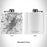 Rendered View of Lake Charles Louisiana Map Engraving on 6oz Stainless Steel Flask in White