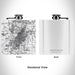 Rendered View of Lake Charles Louisiana Map Engraving on 6oz Stainless Steel Flask in White