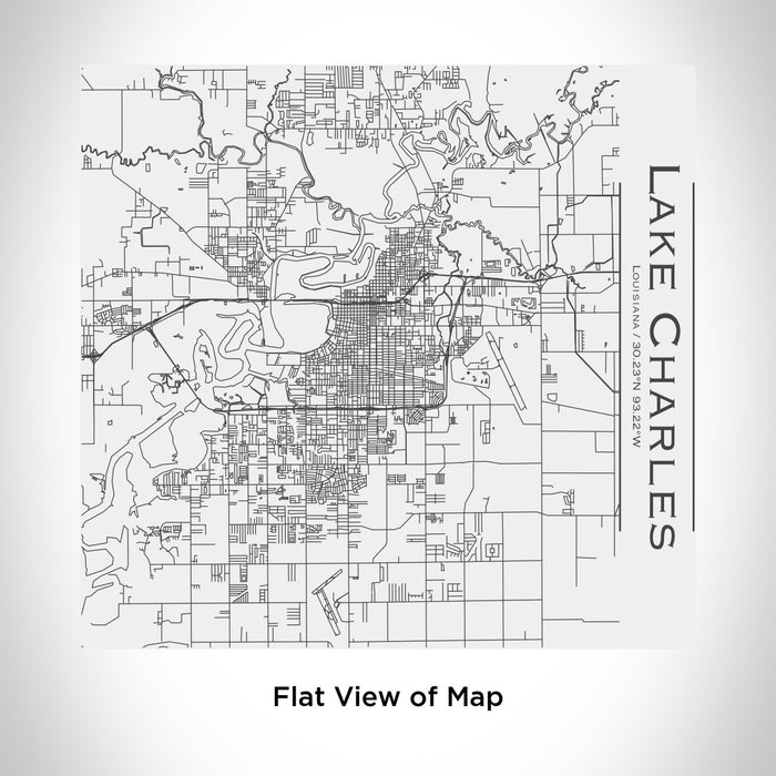 Rendered View of Lake Charles Louisiana Map Engraving on 17oz Stainless Steel Insulated Tumbler in White