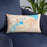 Custom Lake Charles Louisiana Map Throw Pillow in Watercolor on Blue Colored Chair