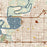 Lake Charles Louisiana Map Print in Woodblock Style Zoomed In Close Up Showing Details