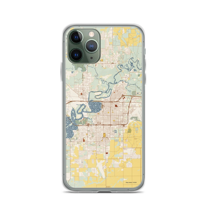 Custom Lake Charles Louisiana Map Phone Case in Woodblock
