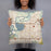 Person holding 18x18 Custom Lake Charles Louisiana Map Throw Pillow in Woodblock