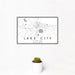12x18 Lake City Florida Map Print Landscape Orientation in Classic Style With Small Cactus Plant in White Planter