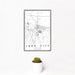 12x18 Lake City Florida Map Print Portrait Orientation in Classic Style With Small Cactus Plant in White Planter