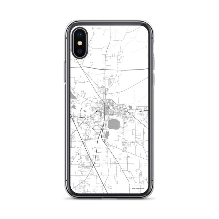 Custom iPhone X/XS Lake City Florida Map Phone Case in Classic