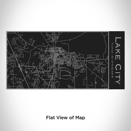 Rendered View of Lake City Florida Map Engraving on 17oz Stainless Steel Insulated Cola Bottle in Black