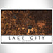 Lake City Florida Map Print Landscape Orientation in Ember Style With Shaded Background