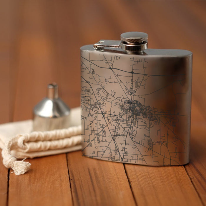 Lake City Florida Custom Engraved City Map Inscription Coordinates on 6oz Stainless Steel Flask