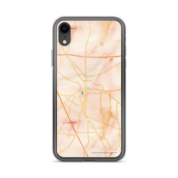 Custom iPhone XR Lake City Florida Map Phone Case in Watercolor