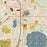 Lake City Florida Map Print in Woodblock Style Zoomed In Close Up Showing Details