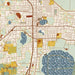 Lake City Florida Map Print in Woodblock Style Zoomed In Close Up Showing Details