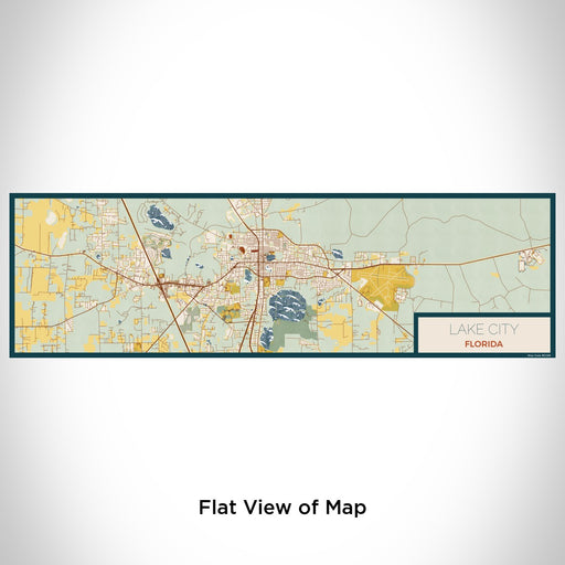 Flat View of Map Custom Lake City Florida Map Enamel Mug in Woodblock