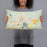 Person holding 20x12 Custom Lake City Florida Map Throw Pillow in Woodblock