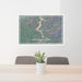 24x36 Lake Coeur d'Alene Idaho Map Print Lanscape Orientation in Afternoon Style Behind 2 Chairs Table and Potted Plant