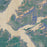 Lake Coeur d'Alene Idaho Map Print in Afternoon Style Zoomed In Close Up Showing Details