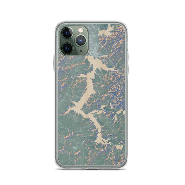 Custom iPhone 11 Pro Lake Coeur d'Alene Idaho Map Phone Case in Afternoon