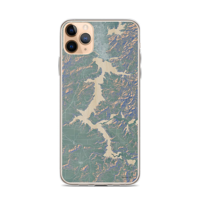 Custom iPhone 11 Pro Max Lake Coeur d'Alene Idaho Map Phone Case in Afternoon