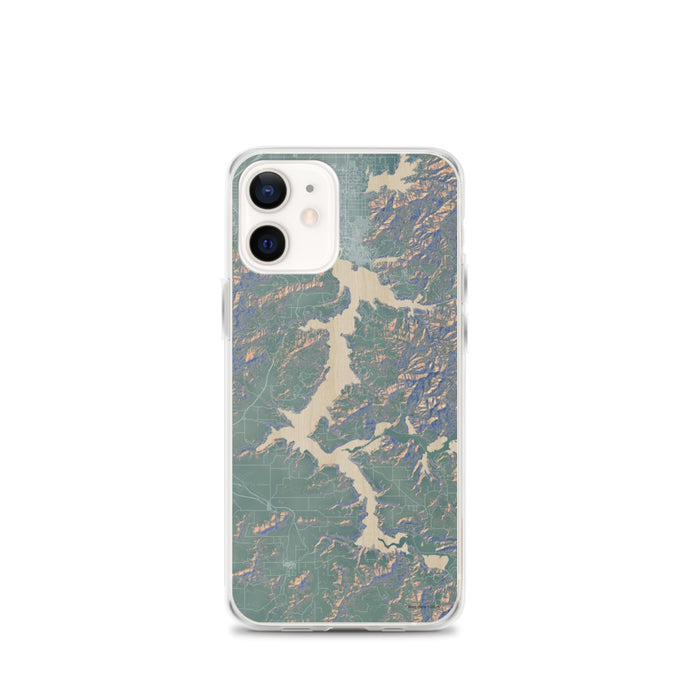 Custom iPhone 12 mini Lake Coeur d'Alene Idaho Map Phone Case in Afternoon