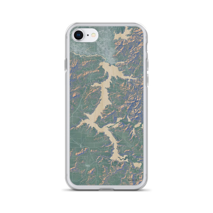 Custom iPhone SE Lake Coeur d'Alene Idaho Map Phone Case in Afternoon