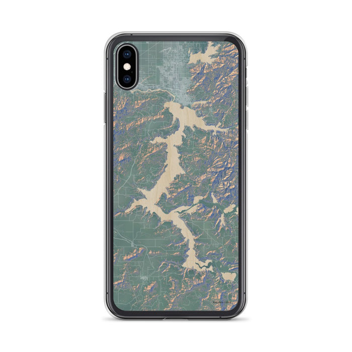 Custom iPhone XS Max Lake Coeur d'Alene Idaho Map Phone Case in Afternoon