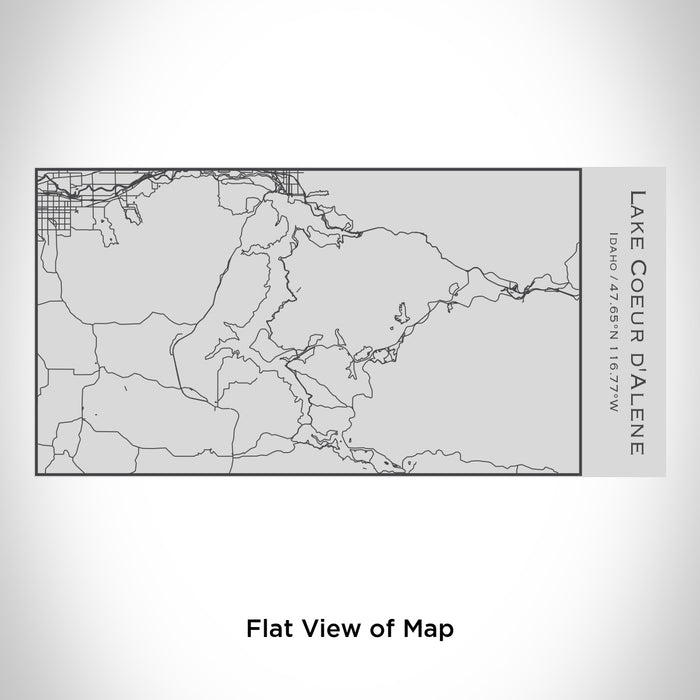 Rendered View of Lake Coeur d'Alene Idaho Map Engraving on 17oz Stainless Steel Insulated Cola Bottle