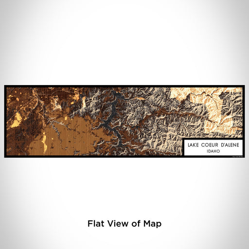 Flat View of Map Custom Lake Coeur d'Alene Idaho Map Enamel Mug in Ember