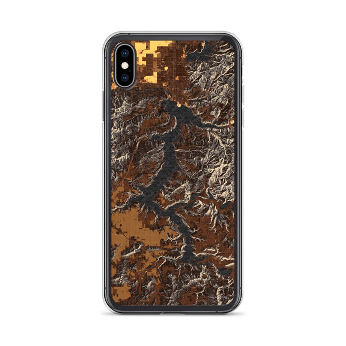 Custom iPhone XS Max Lake Coeur d'Alene Idaho Map Phone Case in Ember