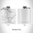 Rendered View of Lake Coeur d'Alene Idaho Map Engraving on 6oz Stainless Steel Flask in White