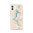 Custom iPhone 11 Lake Coeur d'Alene Idaho Map Phone Case in Watercolor