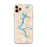 Custom iPhone 11 Pro Max Lake Coeur d'Alene Idaho Map Phone Case in Watercolor