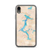 Custom iPhone XR Lake Coeur d'Alene Idaho Map Phone Case in Watercolor