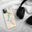 Custom Lake Coeur d'Alene Idaho Map Phone Case in Watercolor on Table with Black Headphones