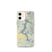 Custom iPhone 12 mini Lake Coeur d'Alene Idaho Map Phone Case in Woodblock
